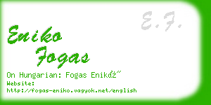 eniko fogas business card